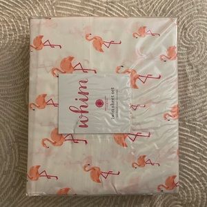 Martha Stewart Flamingo print sheet set:  fitted, flat and pillowcase.  New.